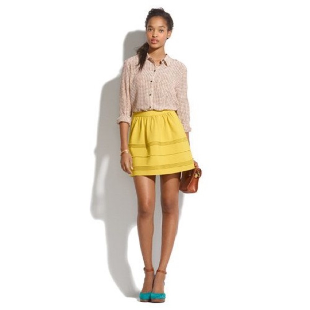 Madewell Yellow Full Mini Skirt